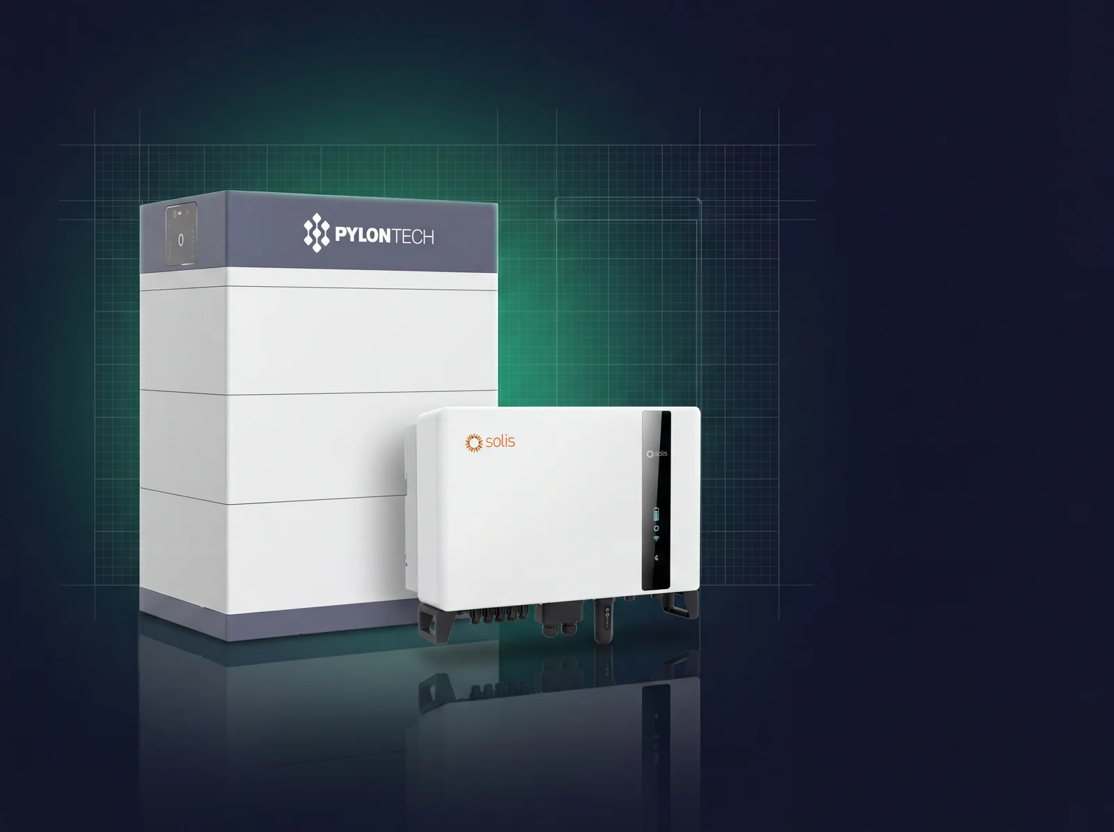 Thuisbatterij 15 kWh - 3 PylonTech Force H3 LiFePO4-batterijmodules met Solis hybride omvormer, wandopstelling, geschikt voor noodstroom en dynamisch laden