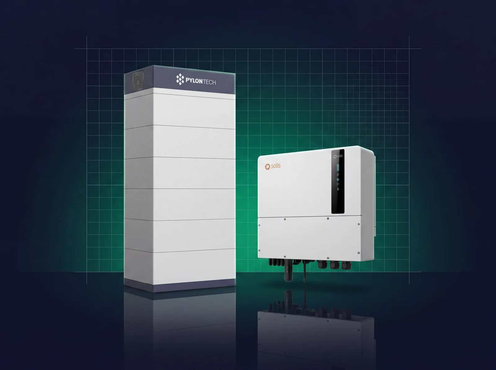Thuisbatterij 30 kWh - 6 PylonTech Force H3 LiFePO4-batterijmodules met Solis hybride omvormer, wandopstelling, geschikt voor noodstroom en dynamisch laden