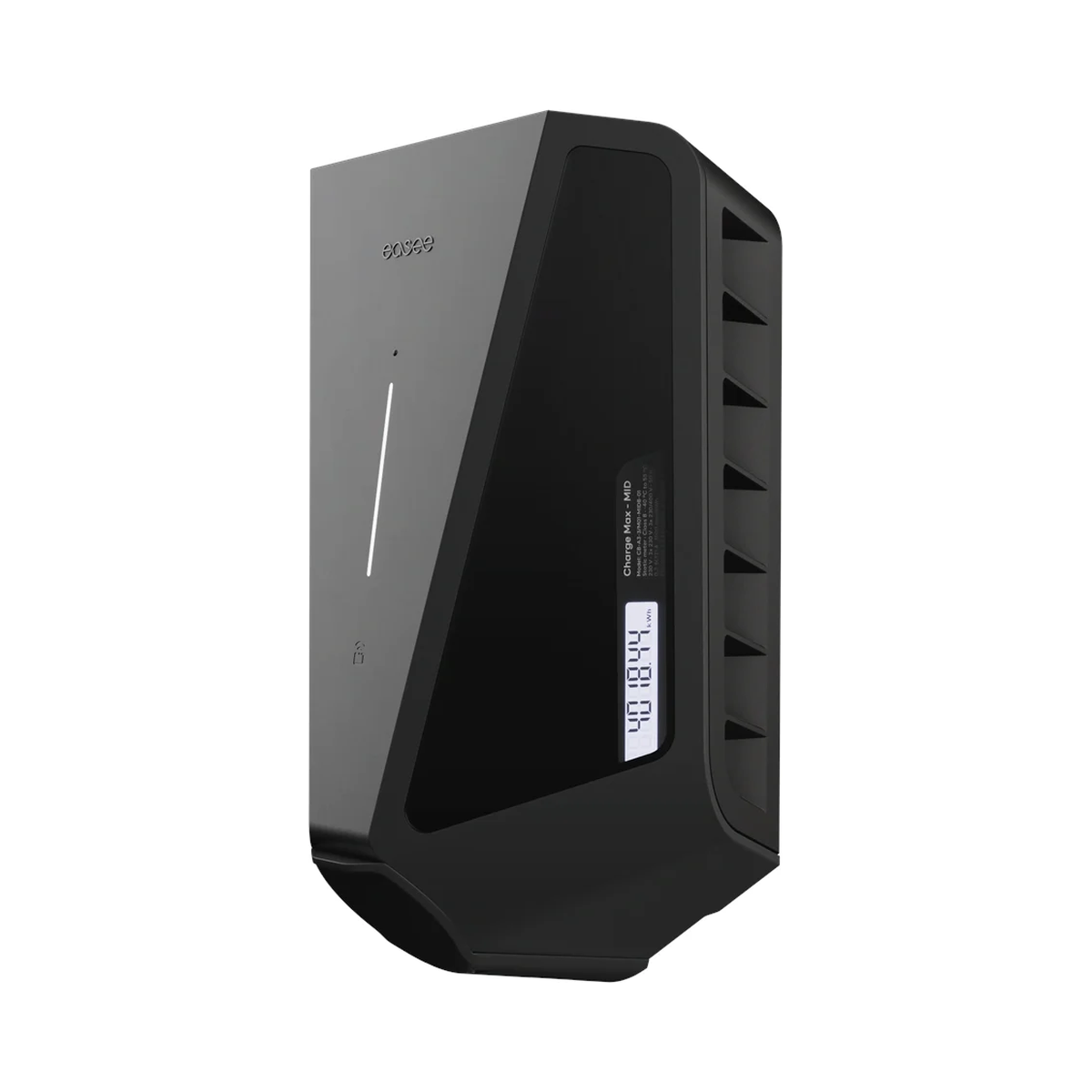 Easee Charge Max laadpaal - 22 kW wandlader met MID-meter, LED-lichtstrip en display, zwart